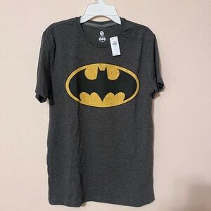 Batman Gray and Gold Logo Short Sleeve Tee